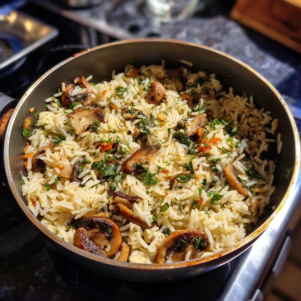 Kalorienarme Reispfanne Mit Champignons