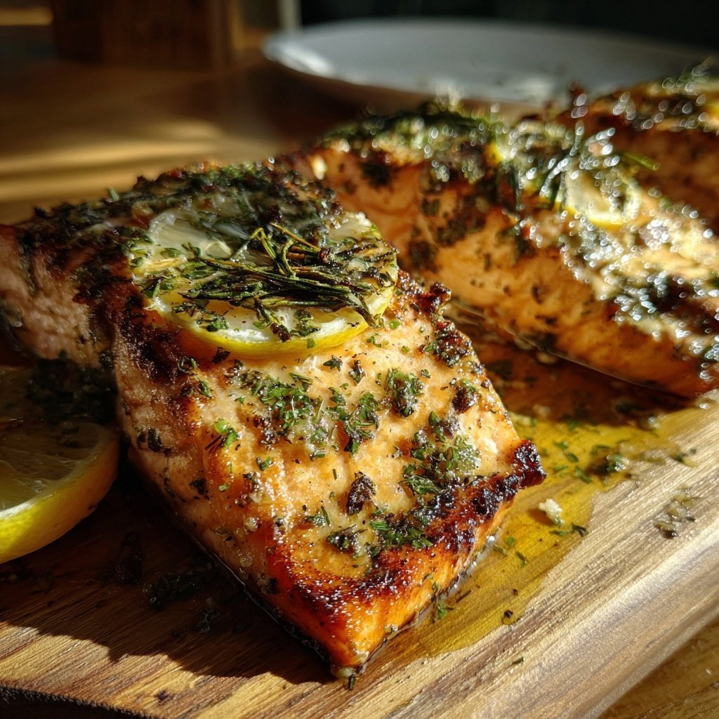 Gegrillter Lachs Mit Zitronen Butter