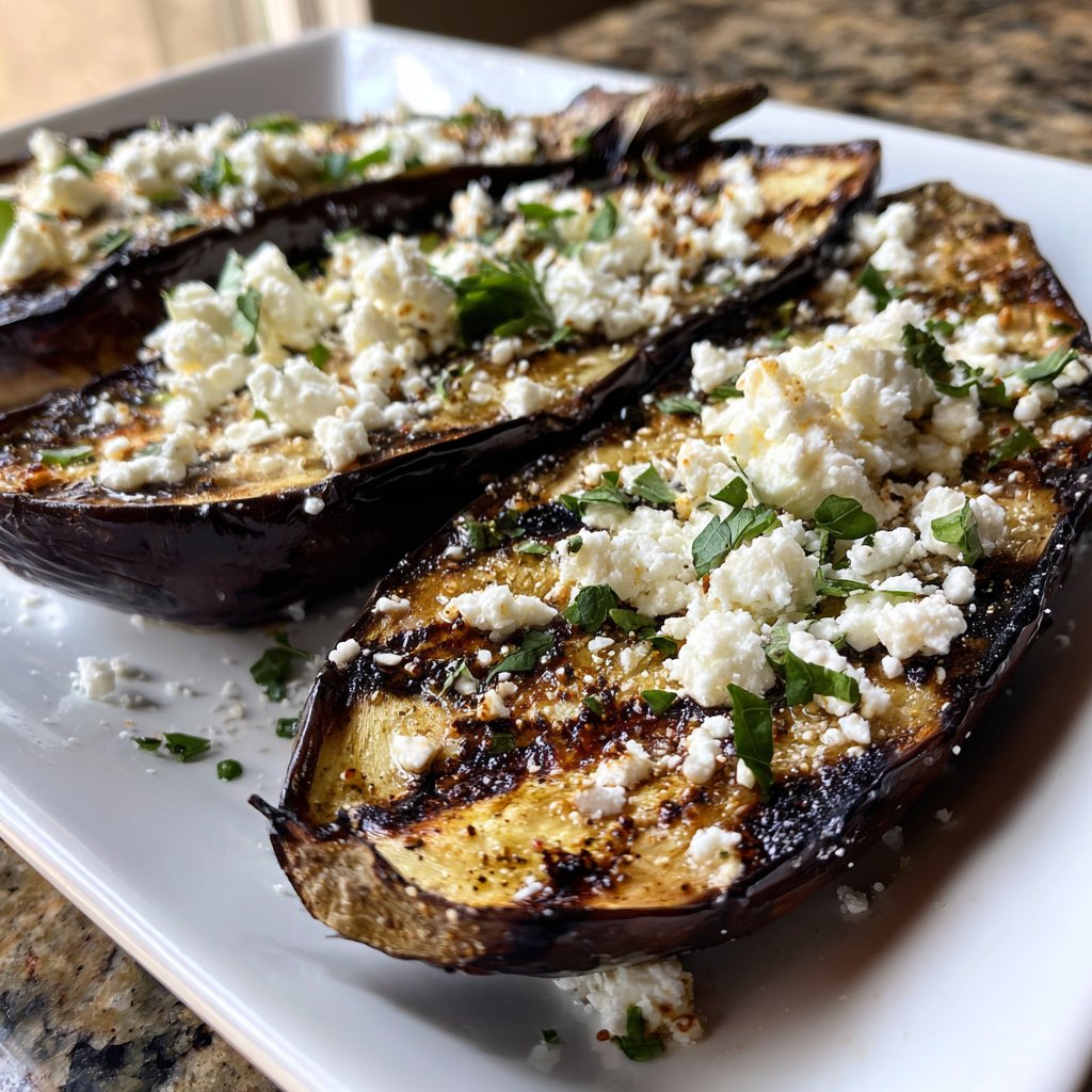 Gegrillte Auberginen Mit Feta