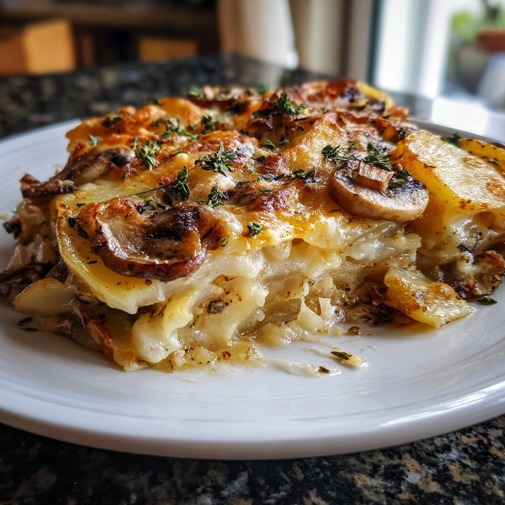 Kartoffelauflauf mit Pilzen