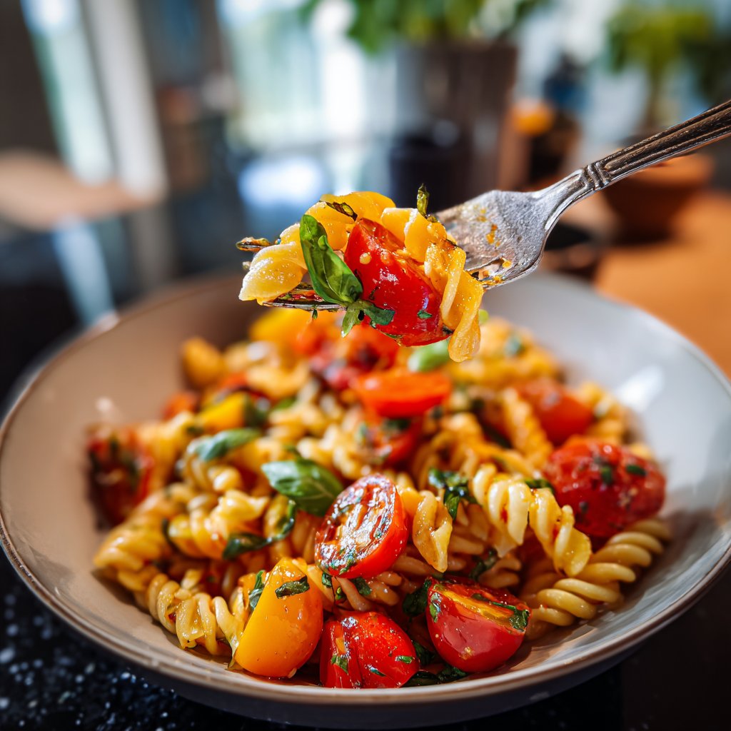 Mediterraner Nudelsalat Mit Tomaten
